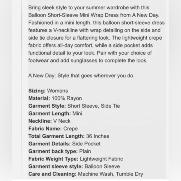 Women's Balloon Short Sleeve Mini Wrap Dress - Picture 11 of 11